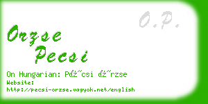 orzse pecsi business card